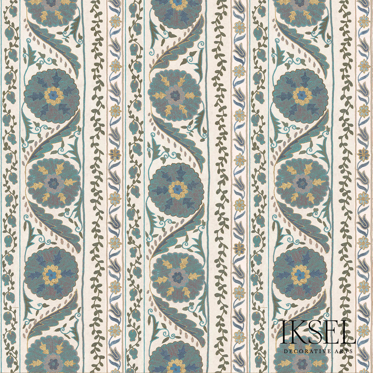 SUZANI-BORDERS-BLUES-SCHUMACHER-RF504CR54 - Schumacher Fabric