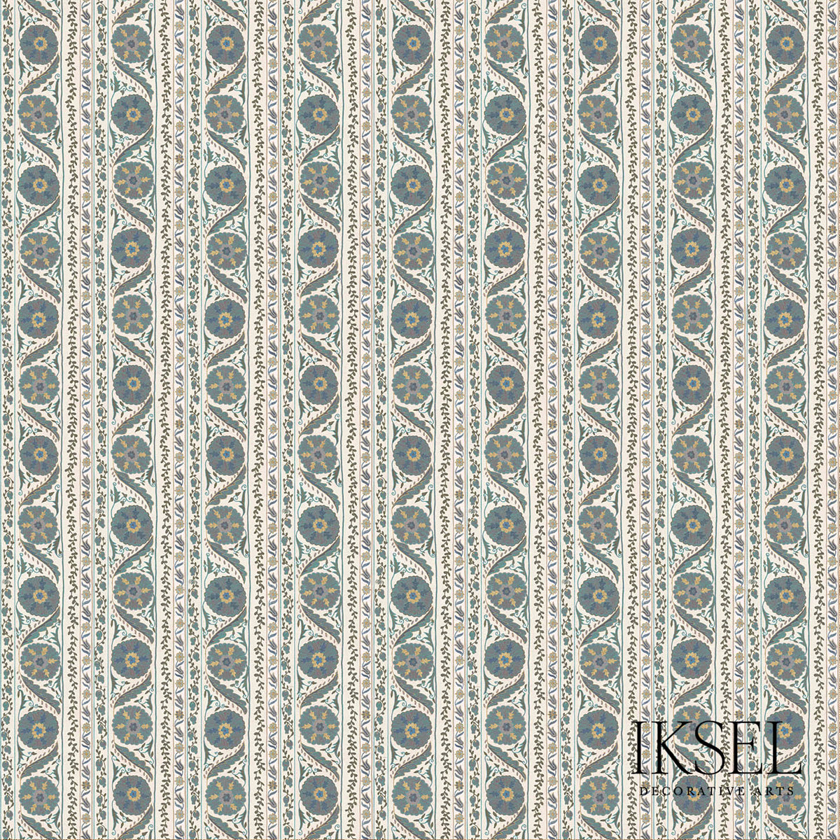SUZANI-BORDERS-BLUES-SCHUMACHER-RF504CR54 - Schumacher Fabric
