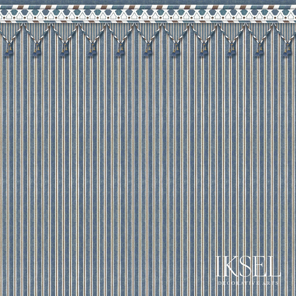 KUBILAIS-TENT-BLUE-SCHUMACHER-RF712CS43 - Schumacher Fabric