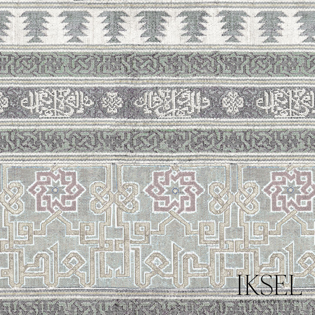 ALCAZAR-BAYADERE-GREY-SCHUMACHER-RF906CR59 - Schumacher Fabric