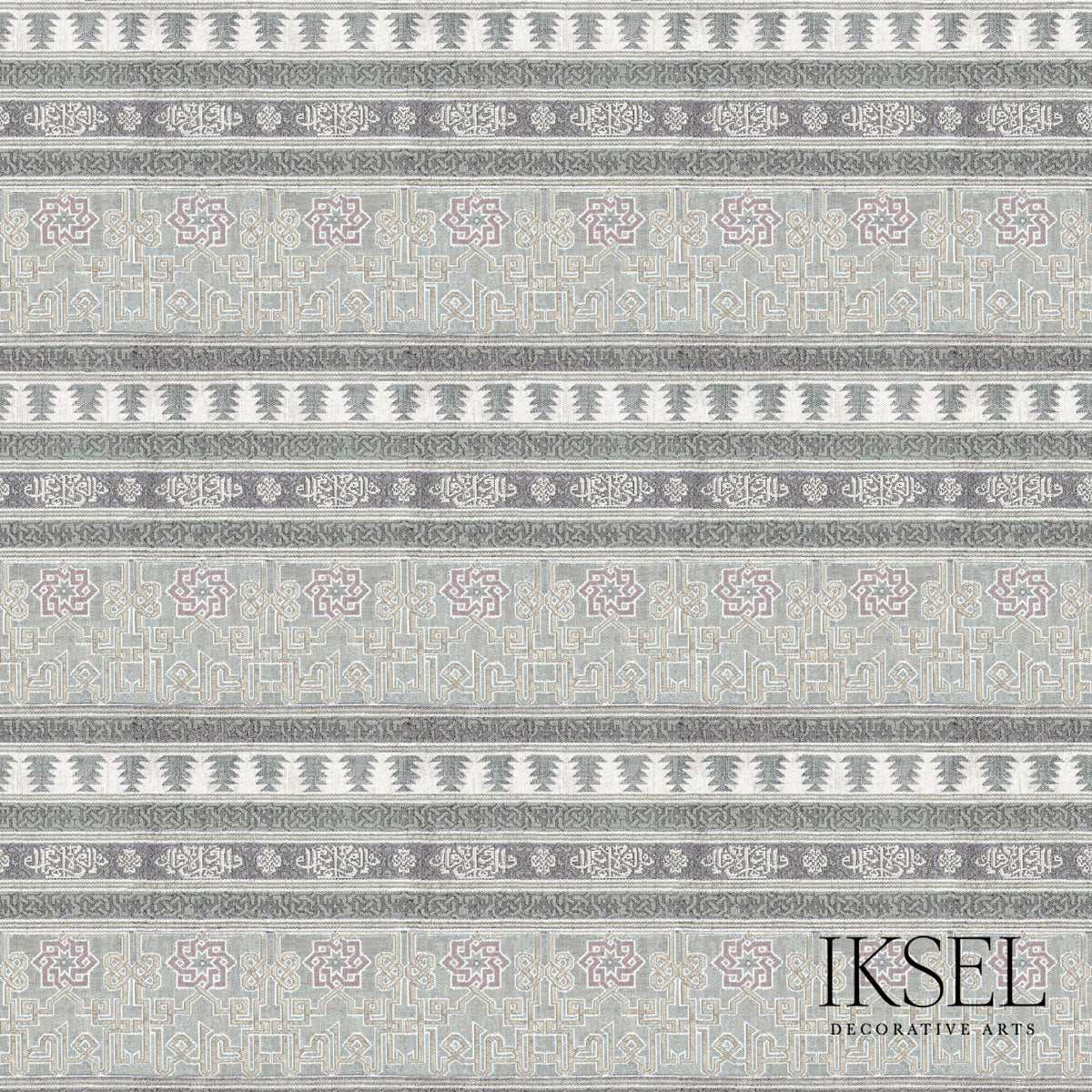 ALCAZAR-BAYADERE-GREY-SCHUMACHER-RF906CR59 - Schumacher Fabric