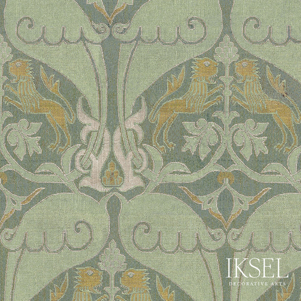 NASRID-LIONS-SAGE-SCHUMACHER-RF916CR60 - Schumacher Fabric