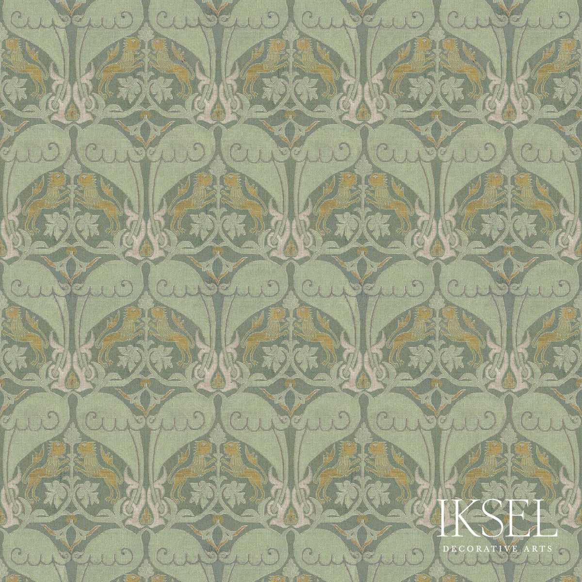 NASRID-LIONS-SAGE-SCHUMACHER-RF916CR60 - Schumacher Fabric
