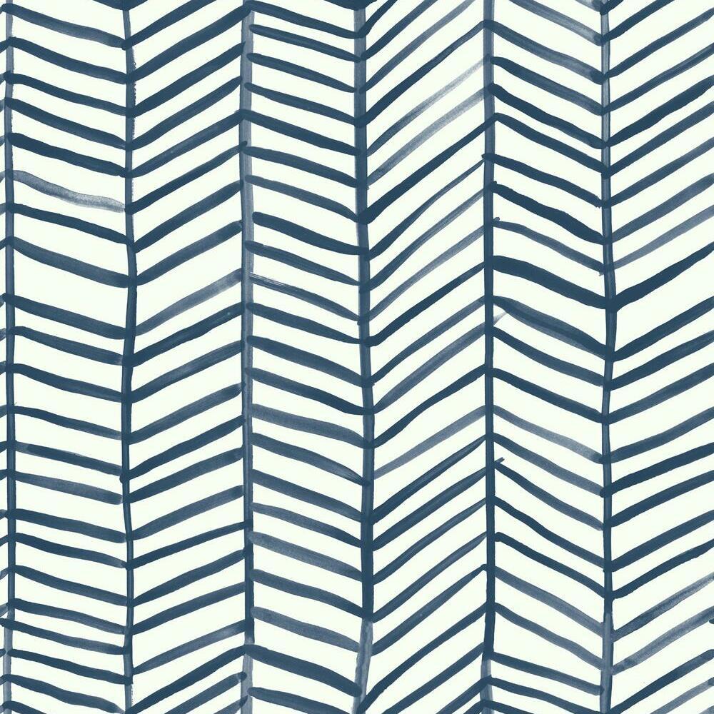 cat-coquillette-herringbone-peel-stick-wallpaper-navy-york-wallcoverings-rmk11646wp