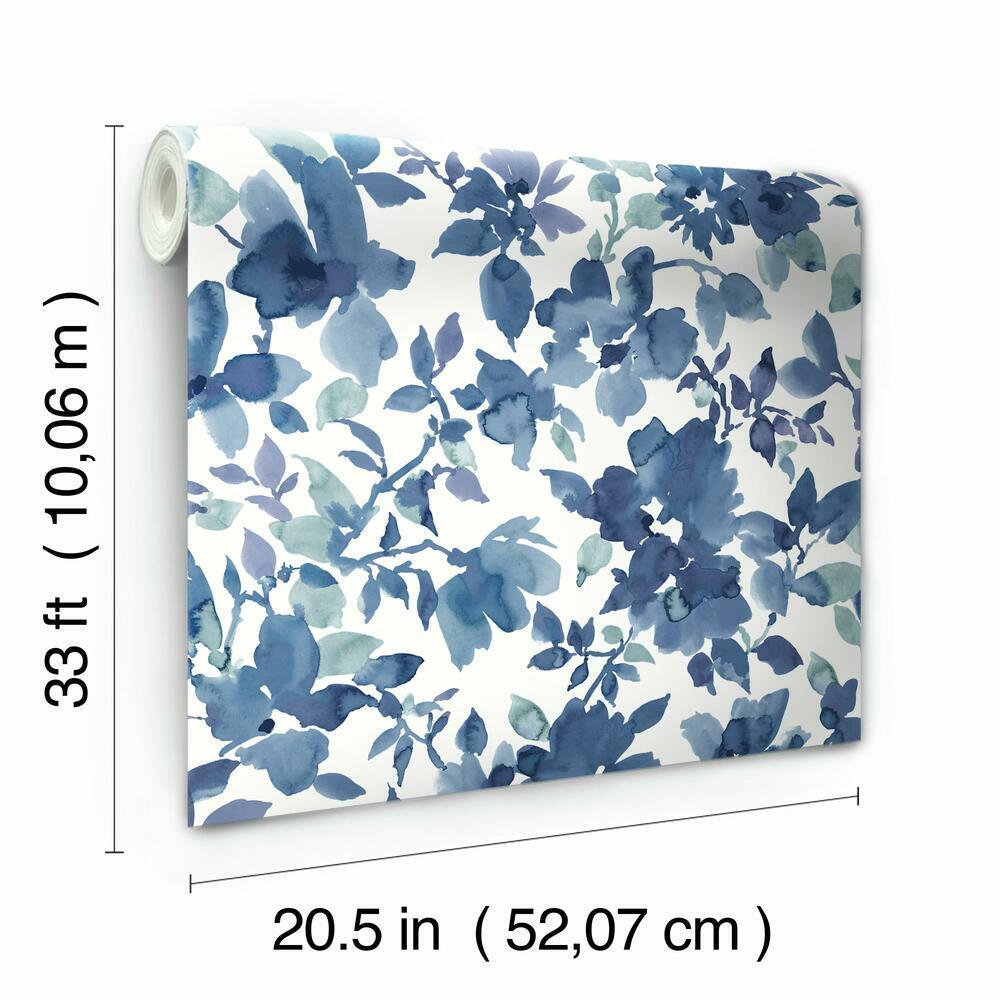 watercolor-floral-peel-and-stick-wallpaper-blue-york-wallcoverings-rmk11700wp