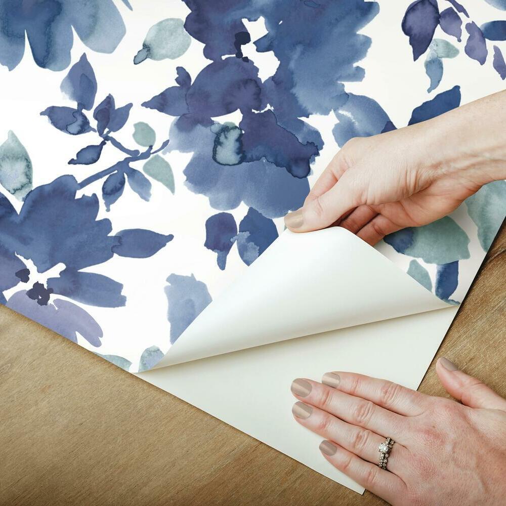 watercolor-floral-peel-and-stick-wallpaper-blue-york-wallcoverings-rmk11700wp