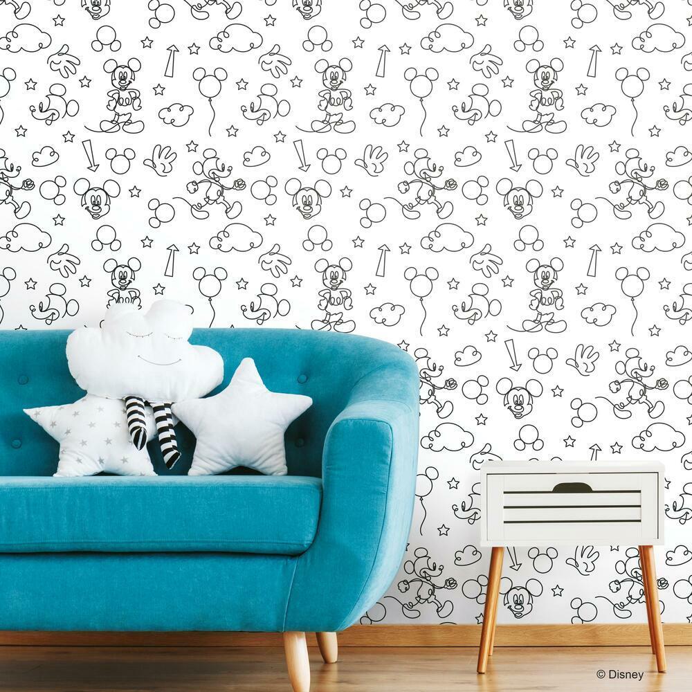 disney-mickey-mouse-line-art-peel-and-stick-wallpaper-black-york-wallcoverings-rmk11775rl