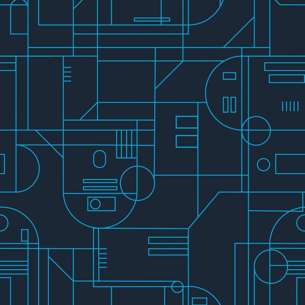 Star Wars R2D2 Geometric Peel and Stick Wallpaper - Blue - York Wallcoverings - RMK11785RL