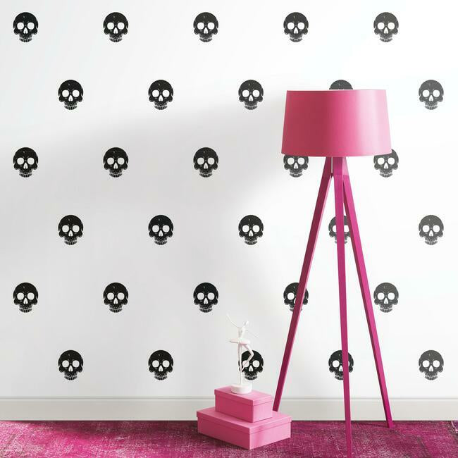 disney-cruella-glamour-skulls-peel-stick-wallpaper-black-york-wallcoverings-rmk12122rl