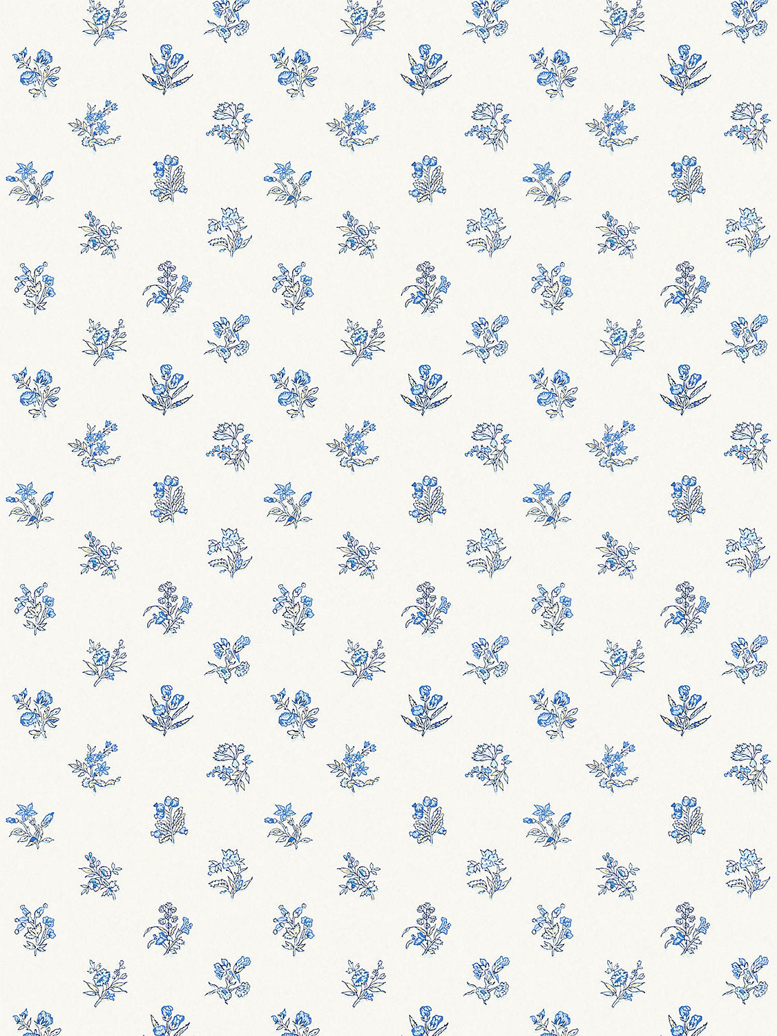 Summer Flora Wallcovering - Aqua Bluejay - Scalamandre Wallpaper
