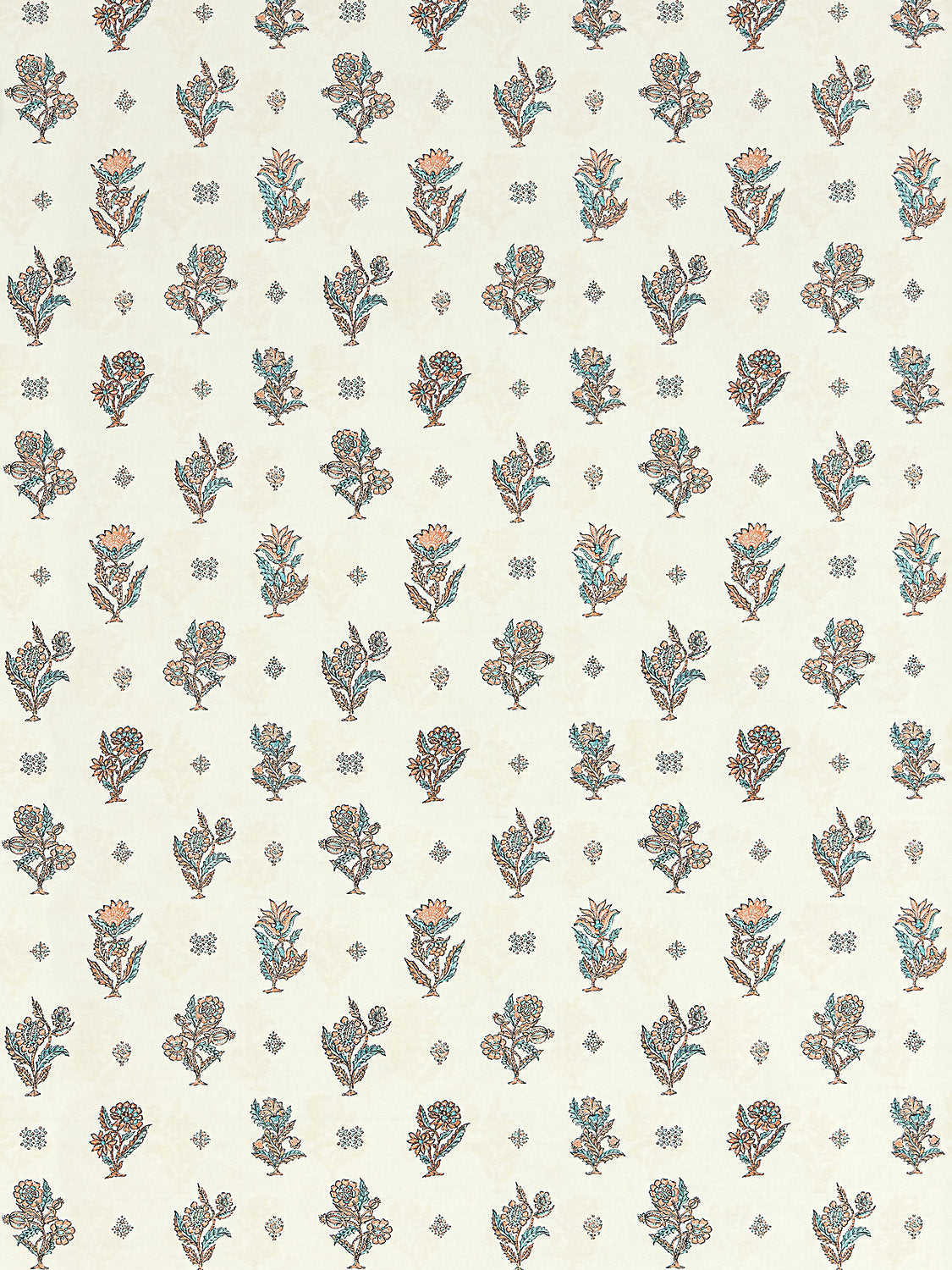 Calico Wallcovering - Peach Aqua