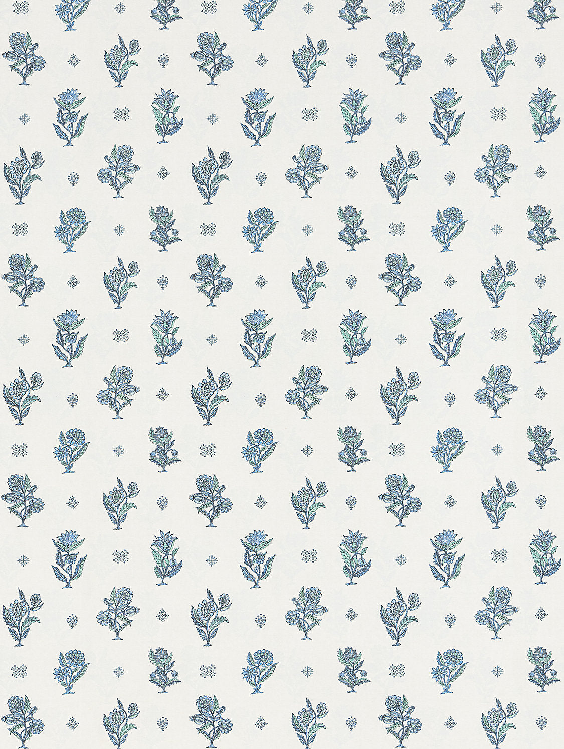 Calico Wallcovering - Marine Teal - Scalamandre Wallpaper