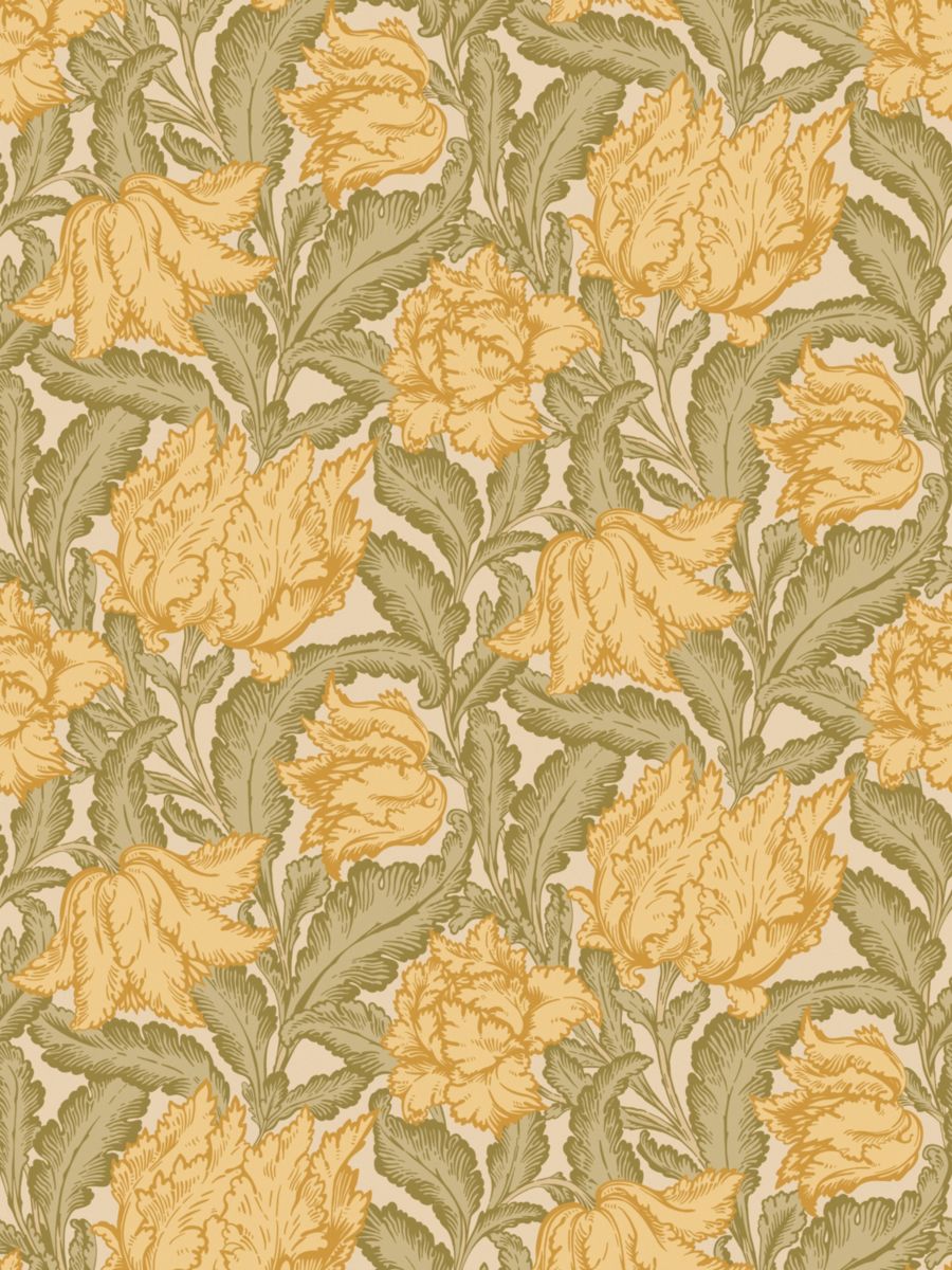 Tulip Garden wallpaper in Golden Ray by Scalamandré - Scalamandre Wallpaper