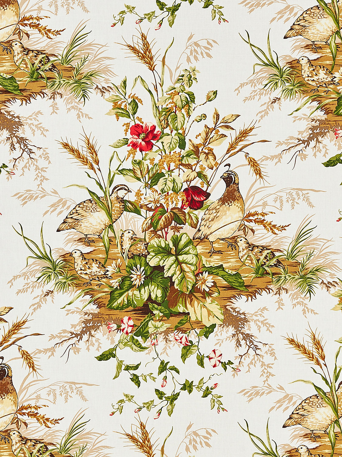 Edwin'S Covey Linen Print - Multi On White - Scalamandre Tela