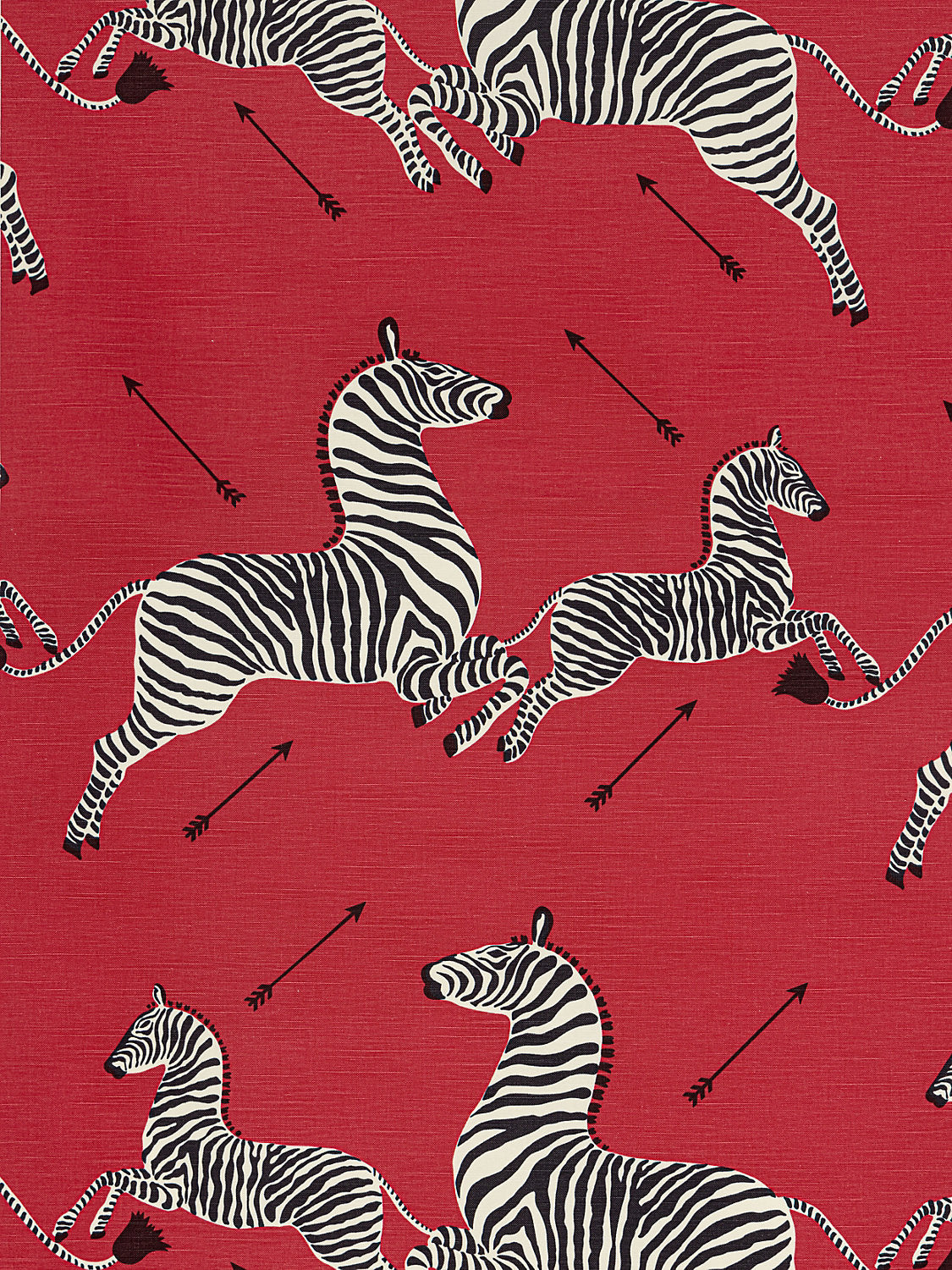 Zebras | Fabric - Masai Red - Scalamandre Fabric