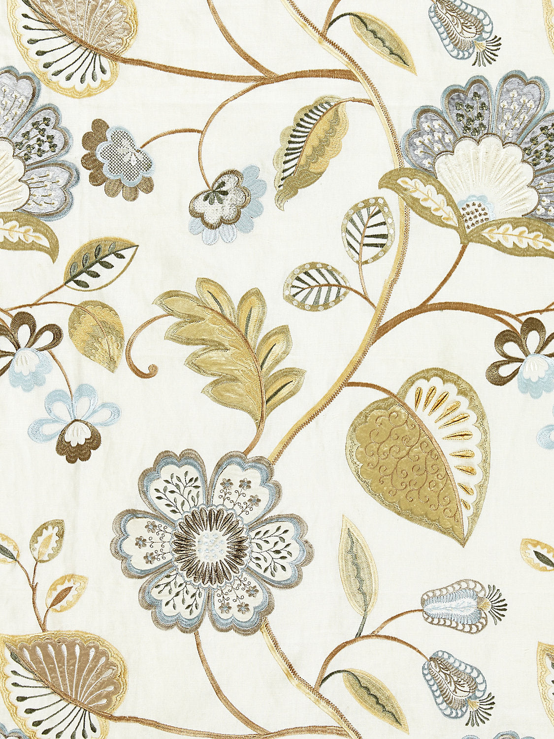 Willowood Embroidery - Summer Sage - Scalamandre Fabric