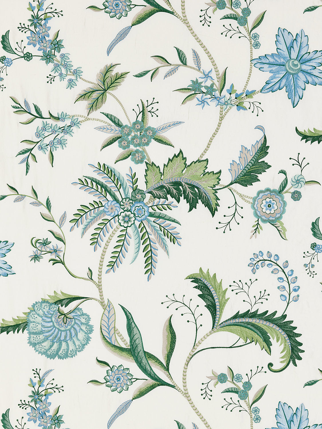 Seraphine Embroidered Silk - Meadow - Scalamandre Fabric