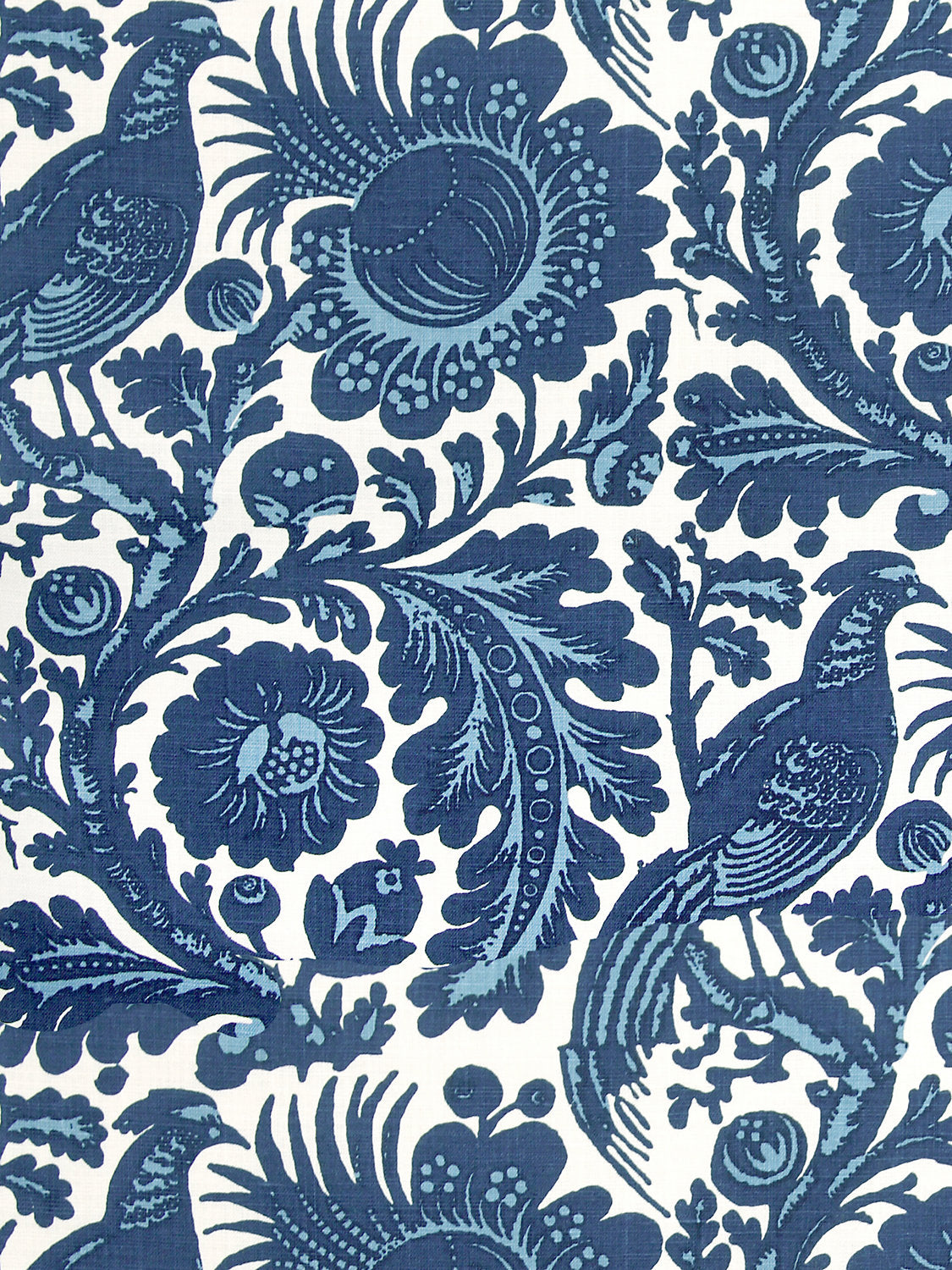 Spoleto | Outdoor - Light & Dark Blue On White - Scalamandre Fabric