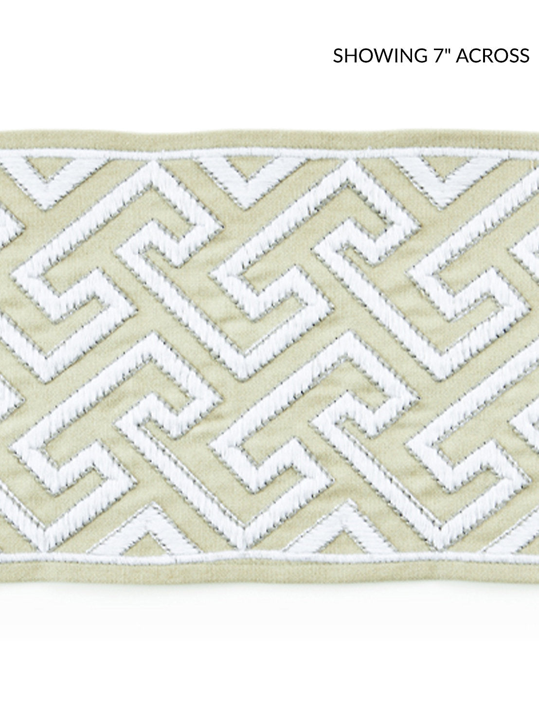 Labyrinth Embroidered Tape - Sand