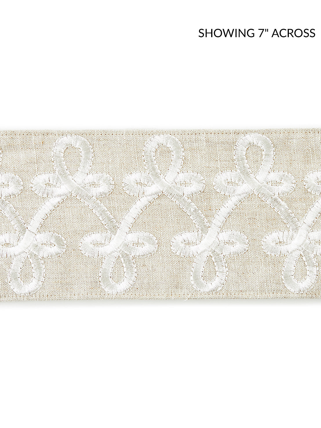 Empress Embroidered Tape - Linen