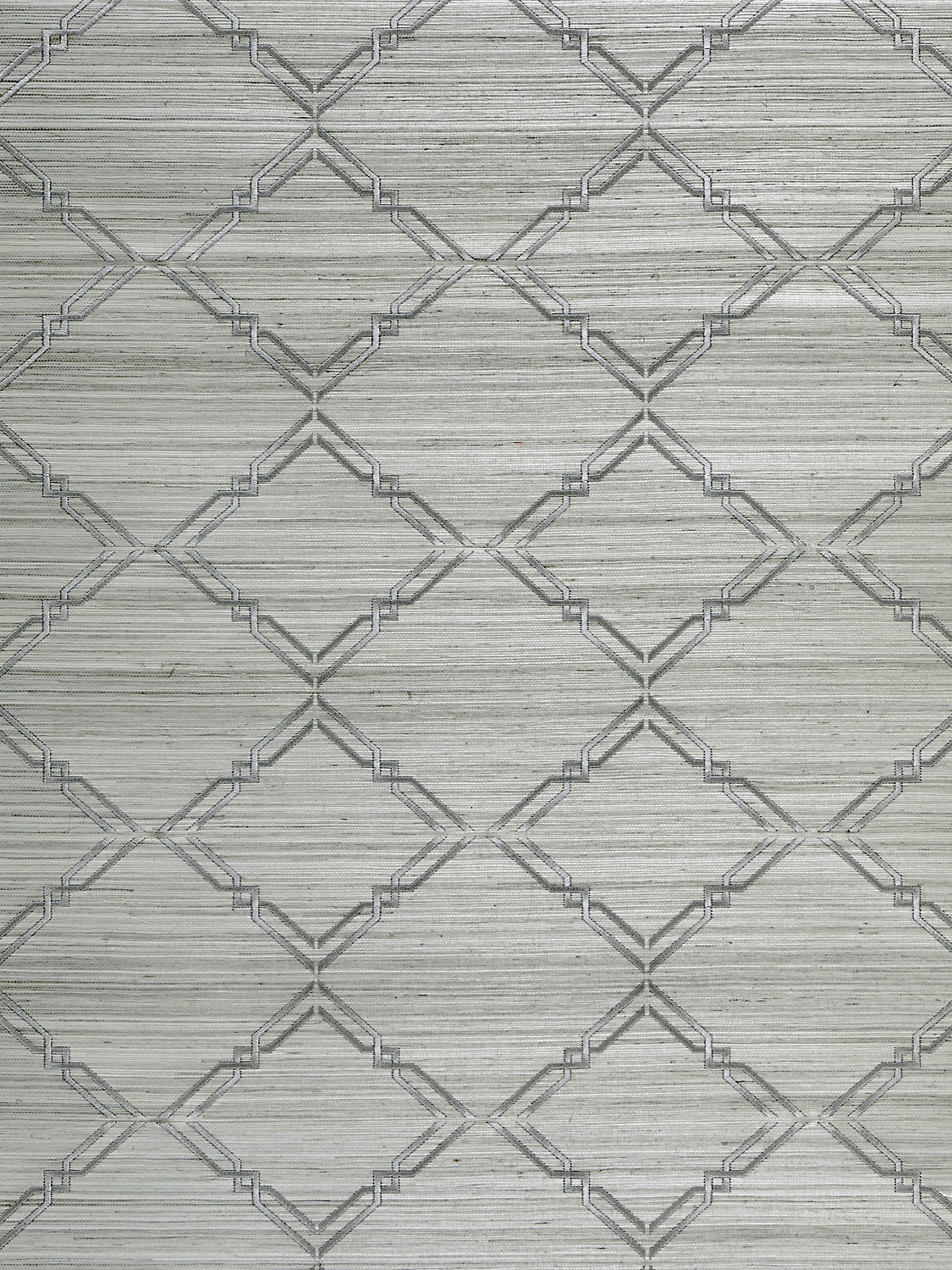 Monroe Embroidered Grasscloth - Glacier - Scalamandre Wallpaper