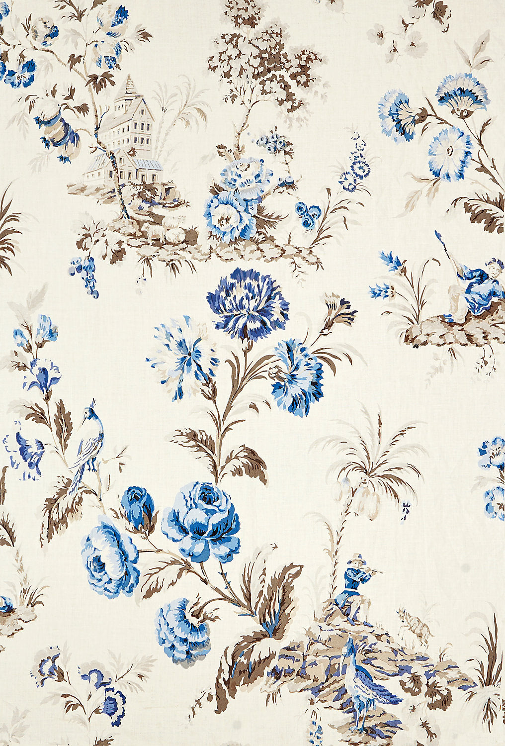 Somerset Linen Print - Porcelain - Scalamandre Fabric