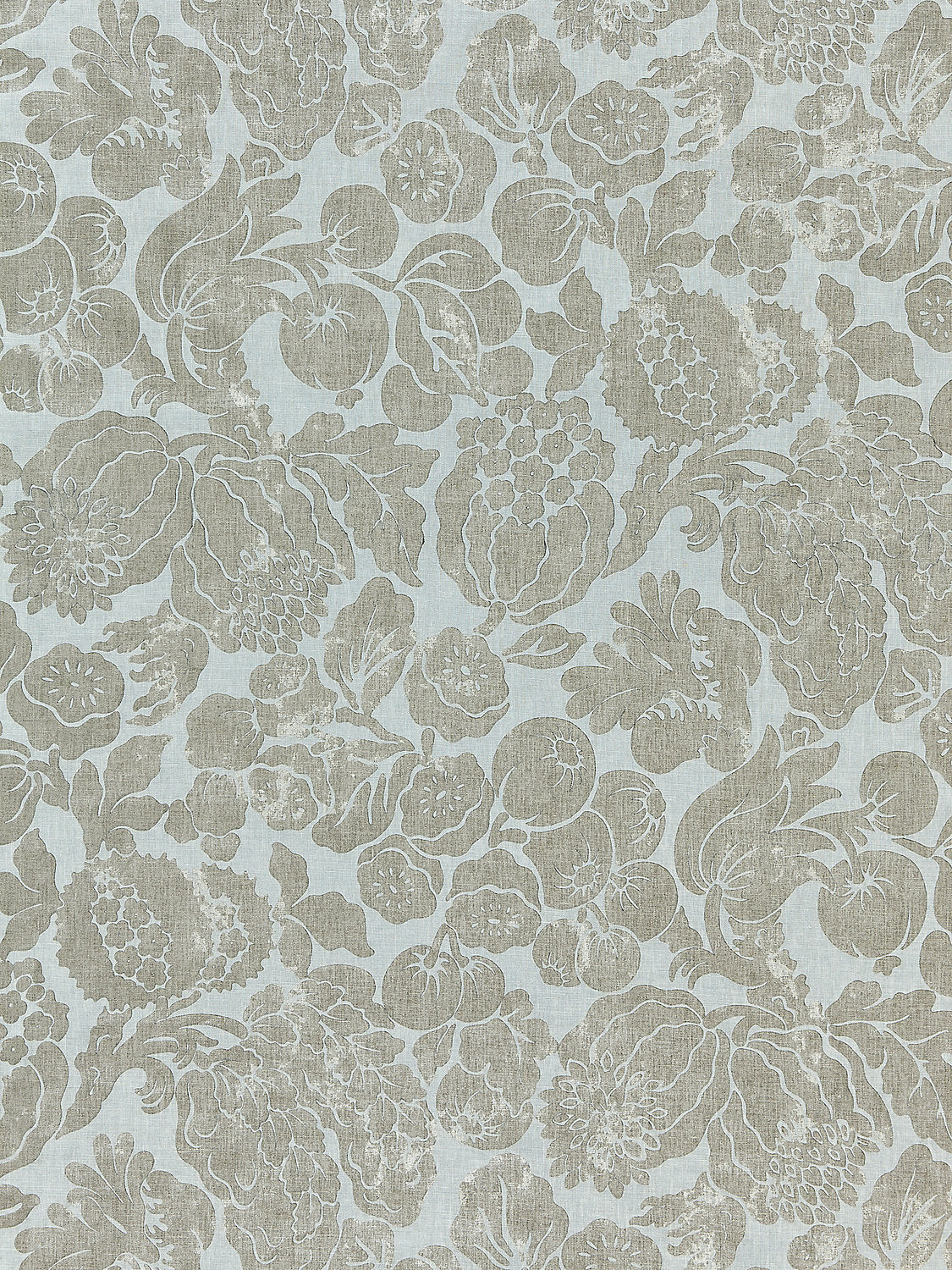 Elsa Linen Print - Silver On Skylight