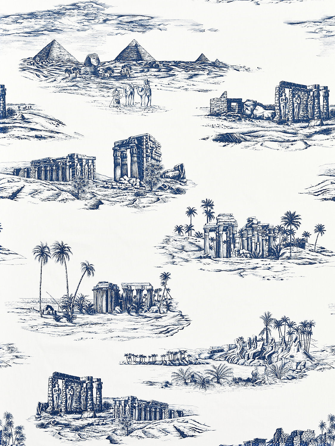Cairo Toile - Lapis - Scalamandre Fabric