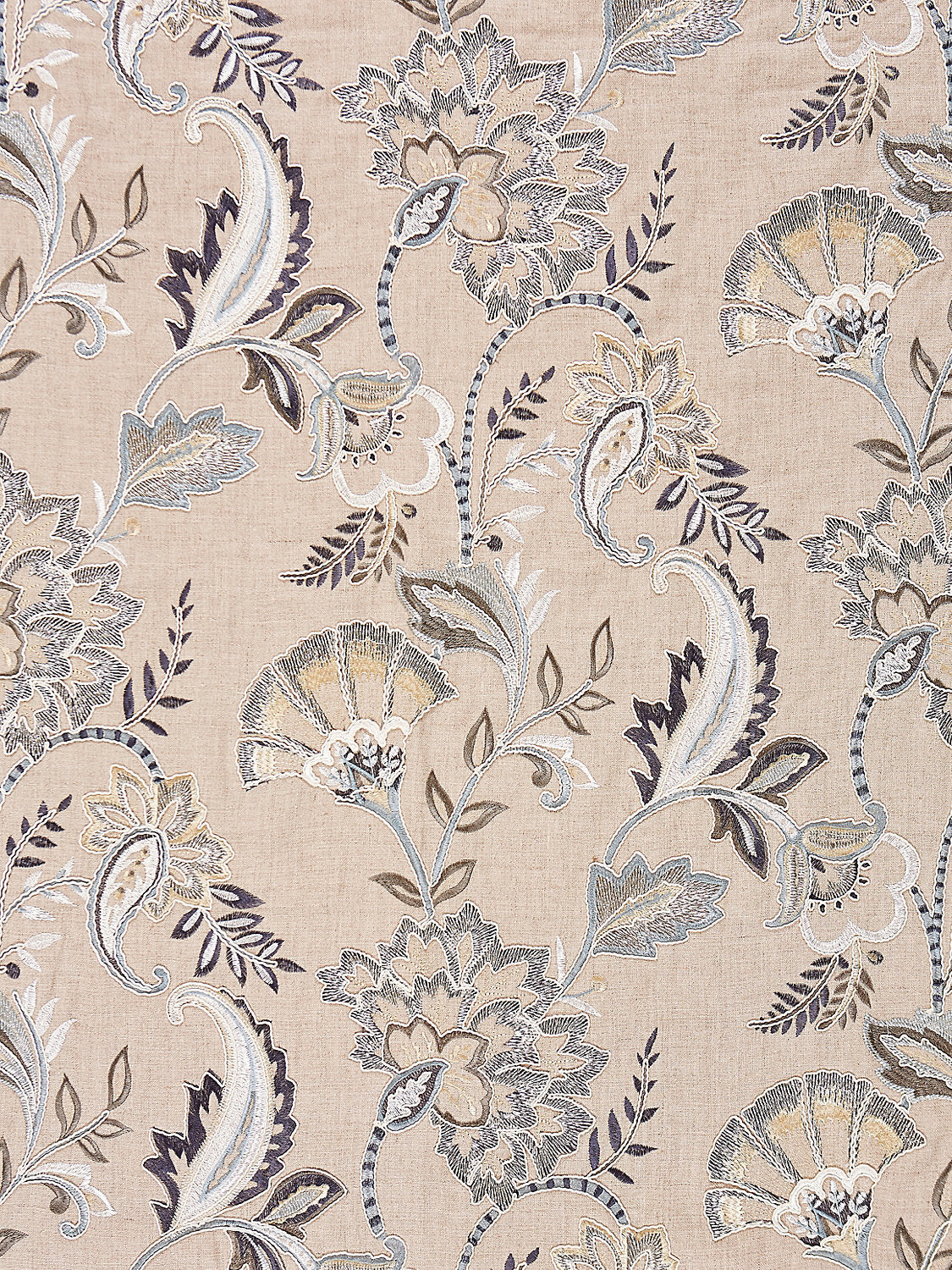 Adara Embroidery - Flax - Scalamandre Fabric