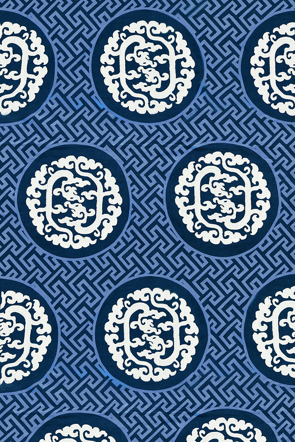 Dragon'S Fret Embroidery - Midnight - Scalamandre Fabric