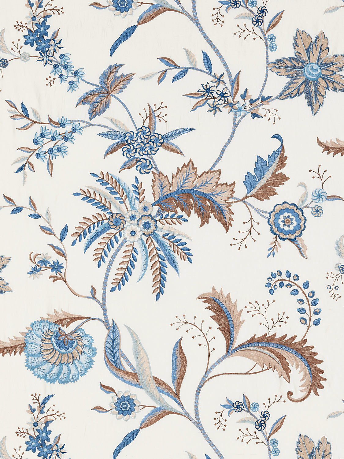Seraphine Embroidered Silk - Sky And Stone - Scalamandre Fabric