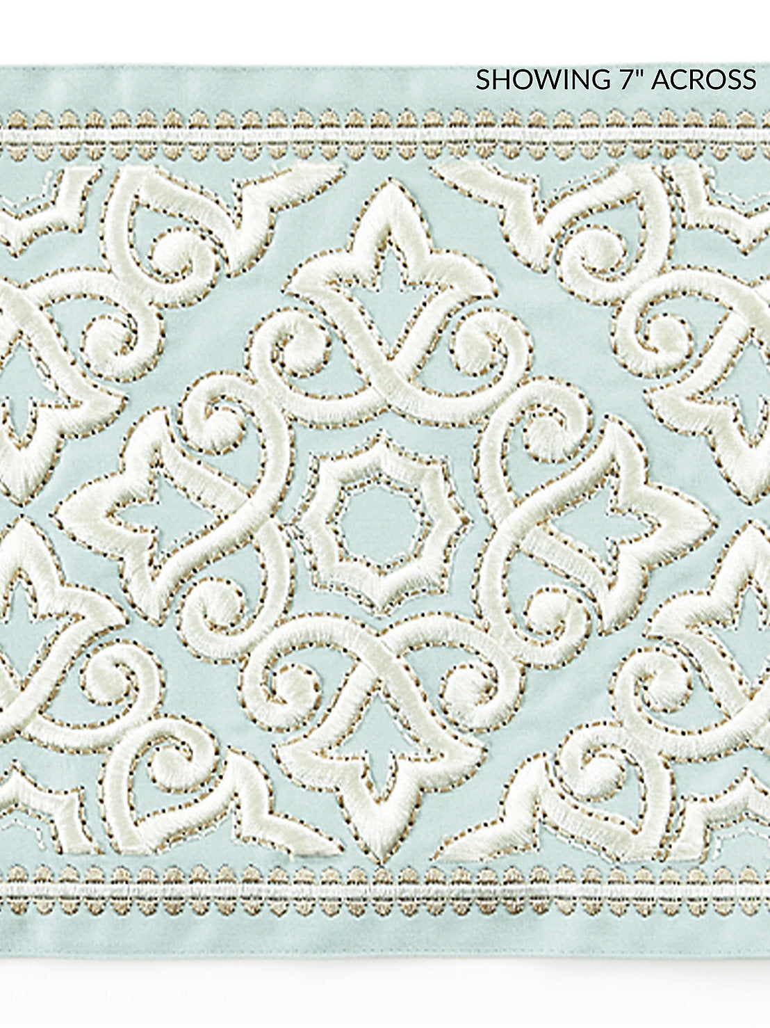 Ornamental Embroidered Tape - Aquamarine - Scalamandre Trim
