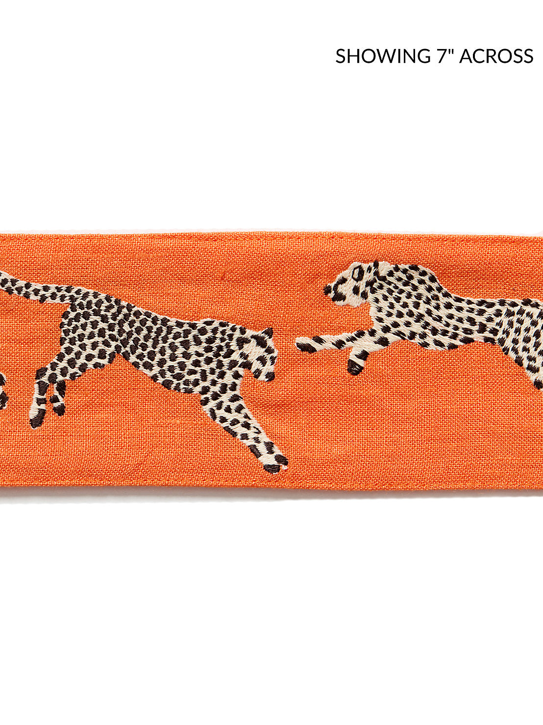 Leaping Cheetah Embrdry Tape - Clementine