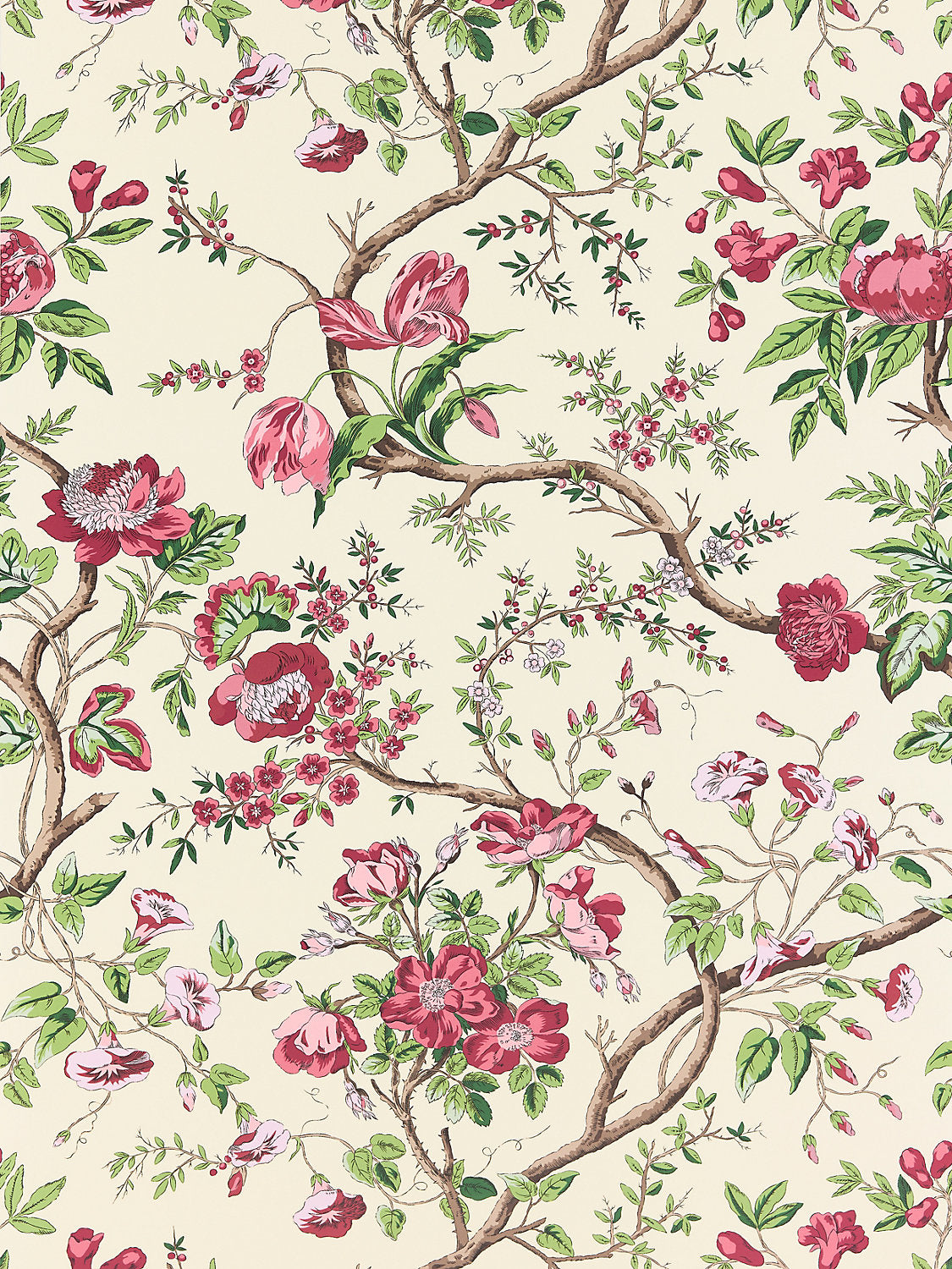 Persephone Wallcovering - Heirloom Rose - Scalamandre Wallpaper
