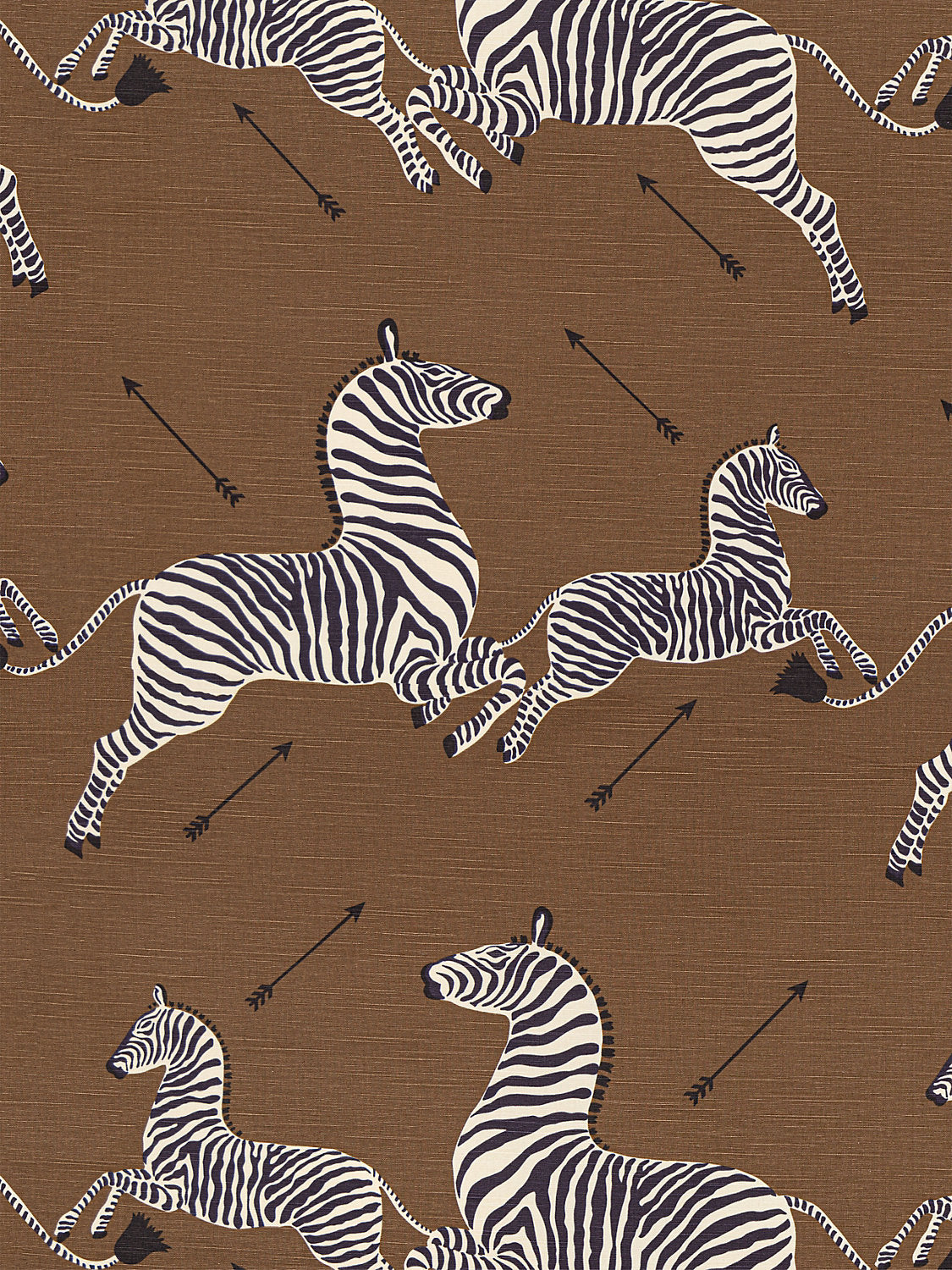 Zebras | Fabric - Safari Brown - Scalamandre Fabric