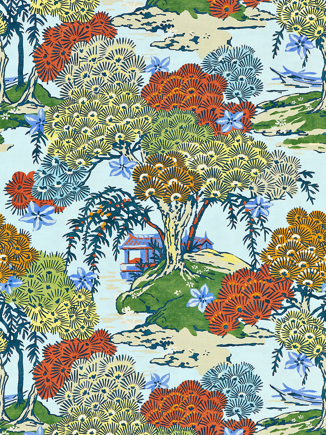 Sea Of Trees Print - Kaleidescope - Scalamandre Fabric
