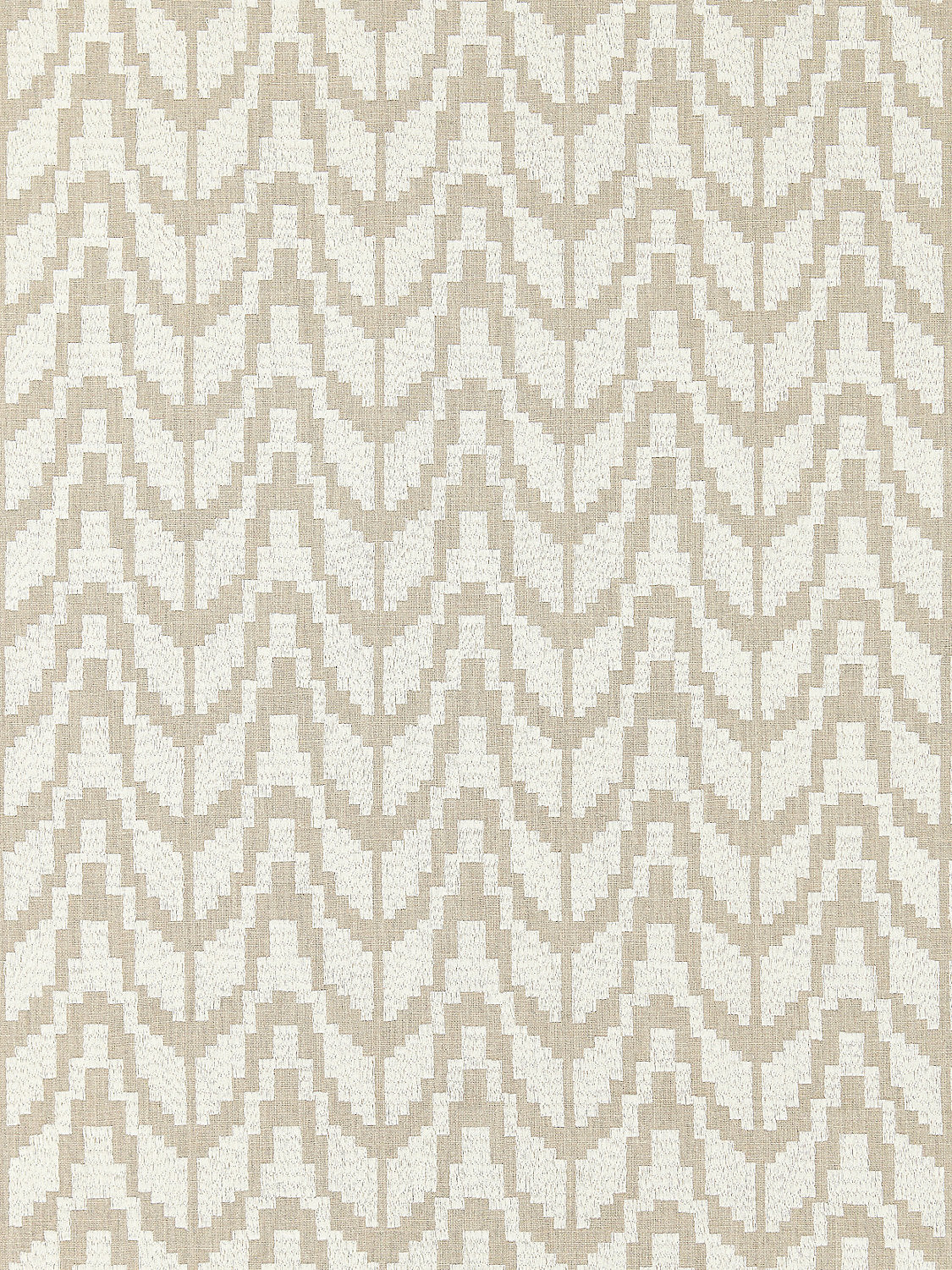 Chevron Embroidery - Flax - Scalamandre Fabric
