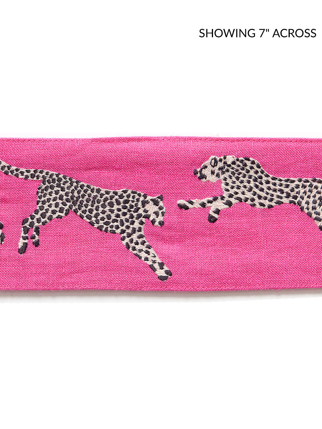 Leaping Cheetah Embrdry Tape - Bubblegum