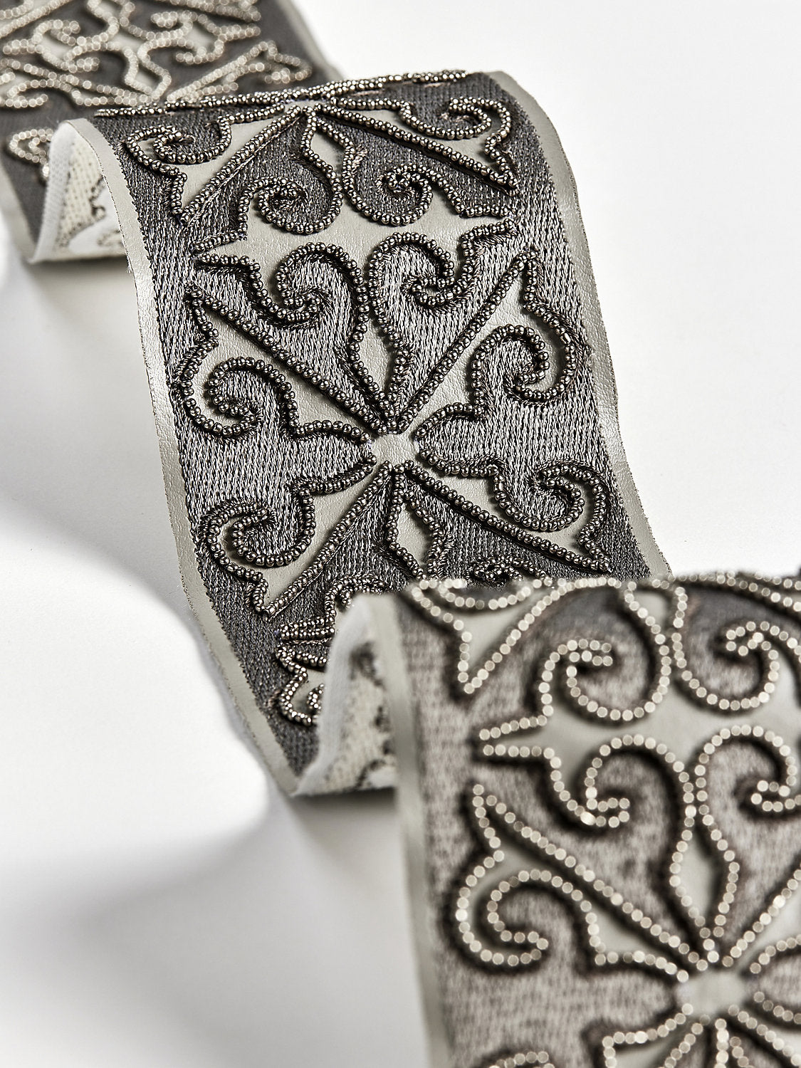 Saxony Embellished Tape - Sterling - Scalamandre Trim