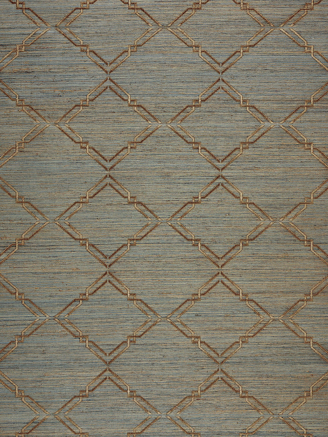 Monroe Embroidered Grasscloth - Bronze - Scalamandre Wallpaper