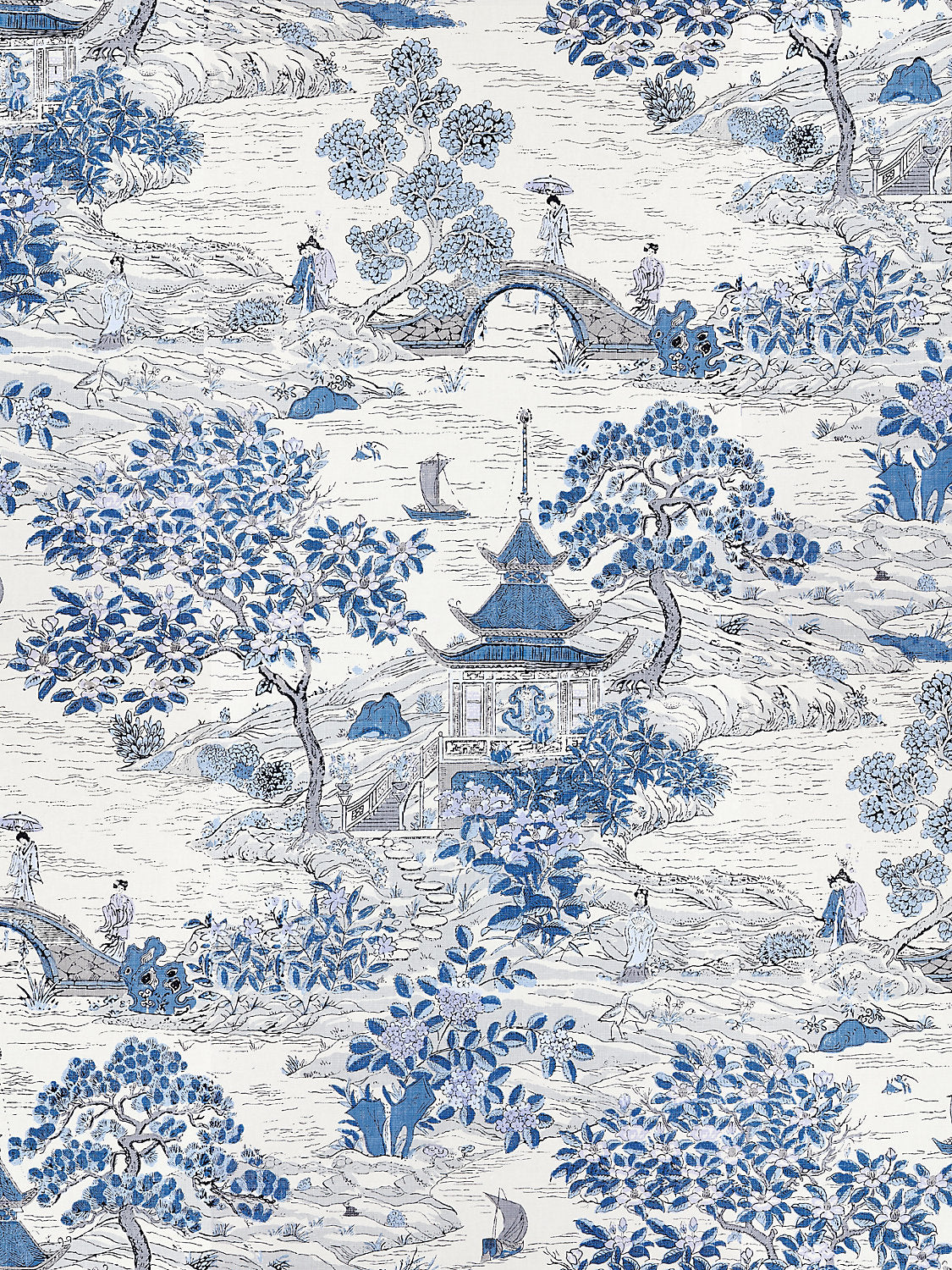 Satomi | Wallcovering - Evening Blue