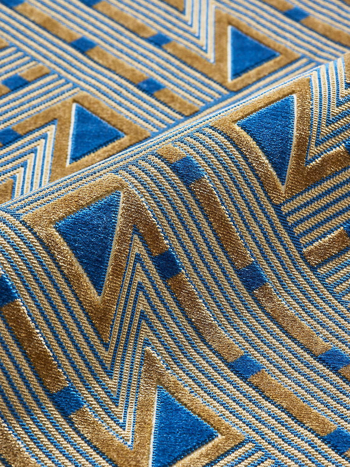 Kasai Velvet - Blue And Gold - Scalamandre Fabric