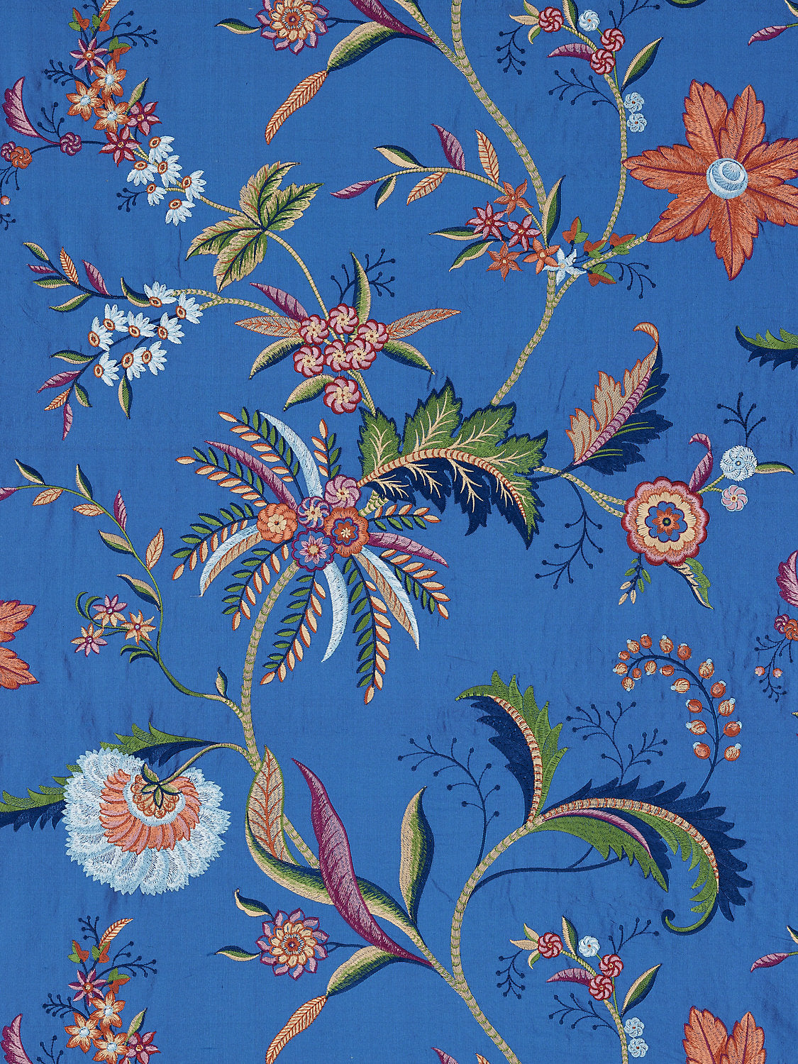 Seraphine Embroidered Silk - Royal Multi - Scalamandre Fabric