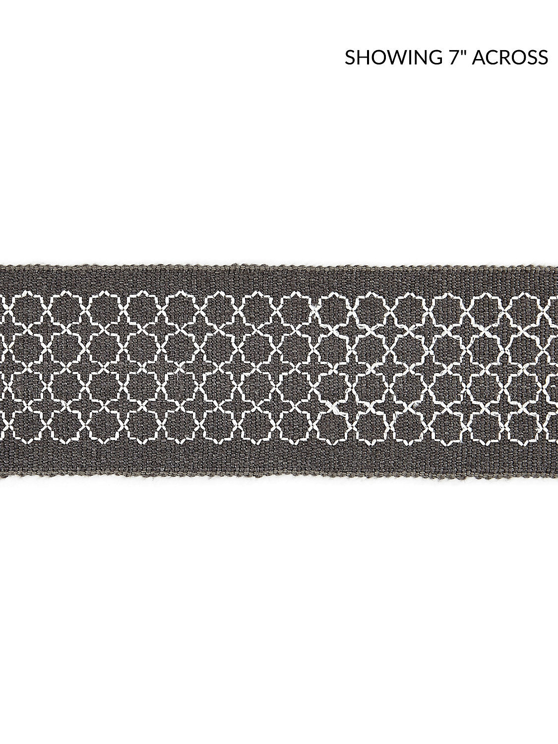 Seville Embroidered Tape - Charcoal