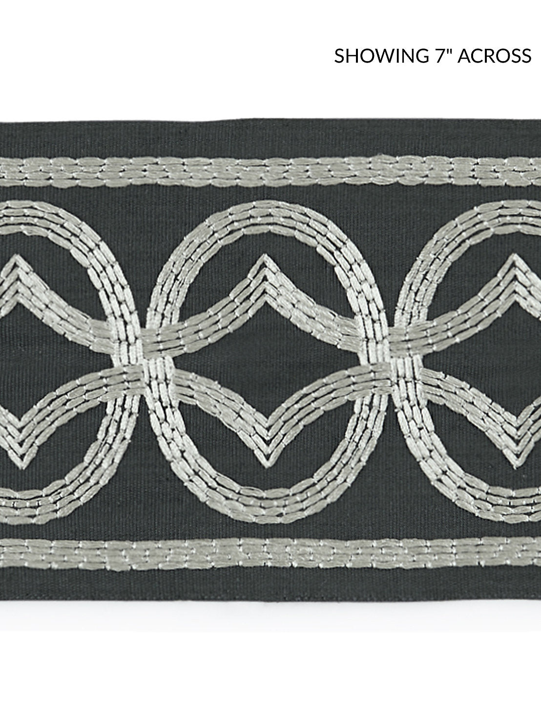 Athena Embroidered Tape - Charcoal - Scalamandre Trim