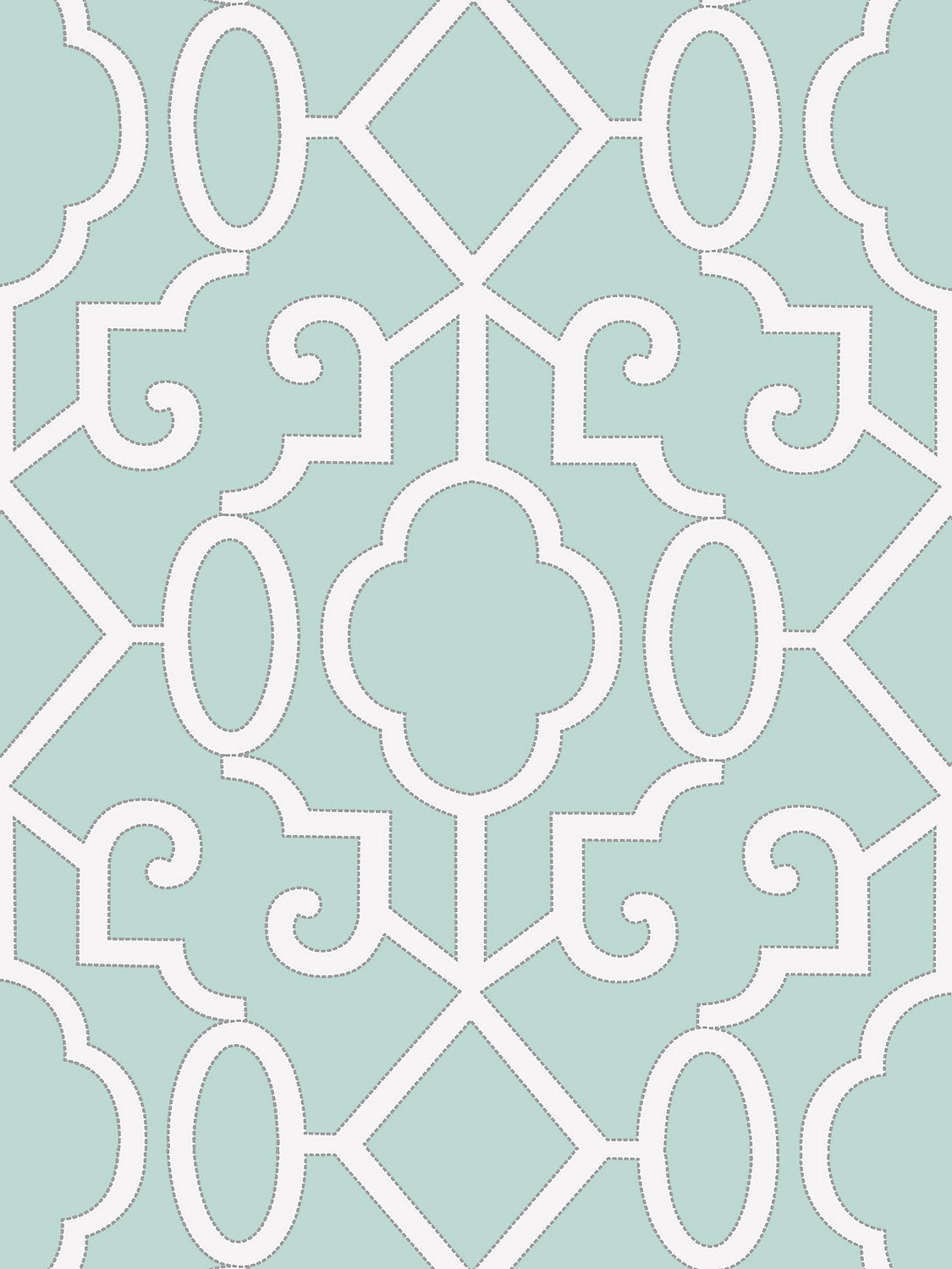 Ming Fretwork Wallpaper - Aquamarine