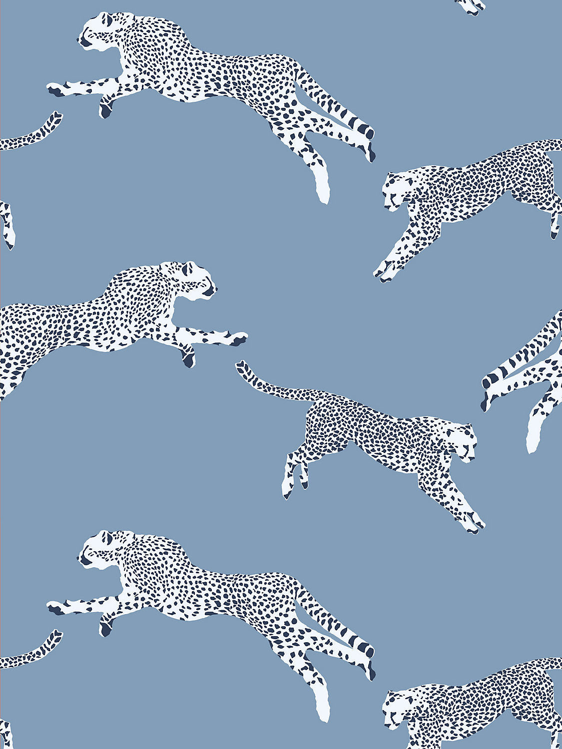 Leaping Cheetah - Cloud Nine - Scalamandre Wallpaper