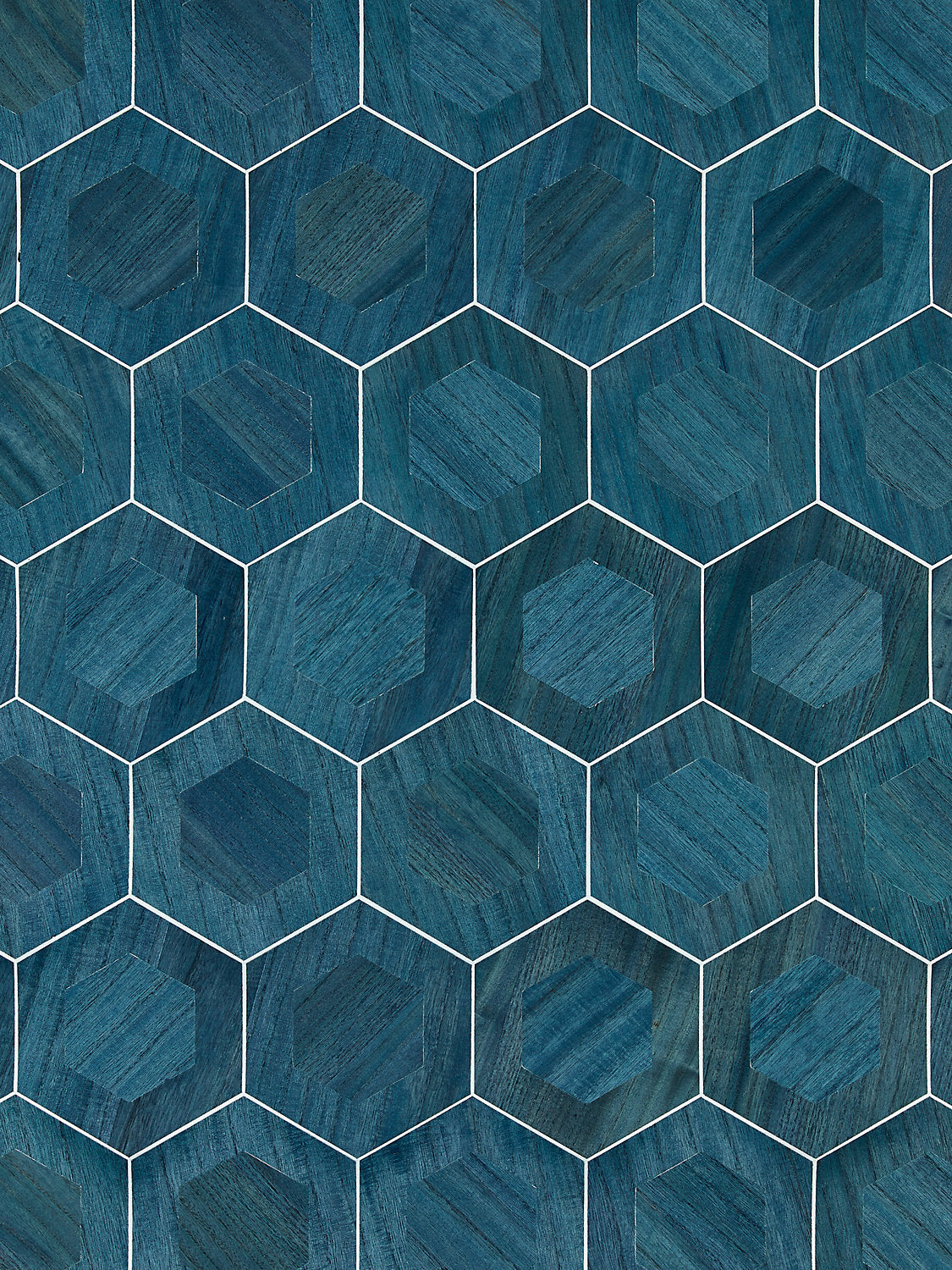 Hexad - Indigo - Scalamandre Wallpaper