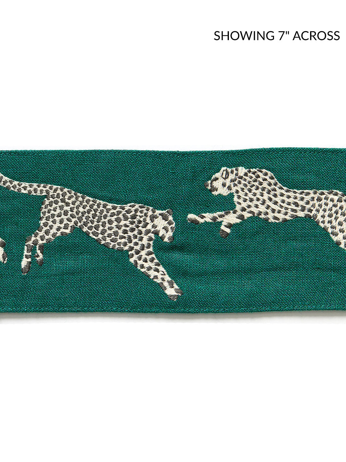 Leaping Cheetah Embrdry Tape - Evergreen - Scalamandre Trim