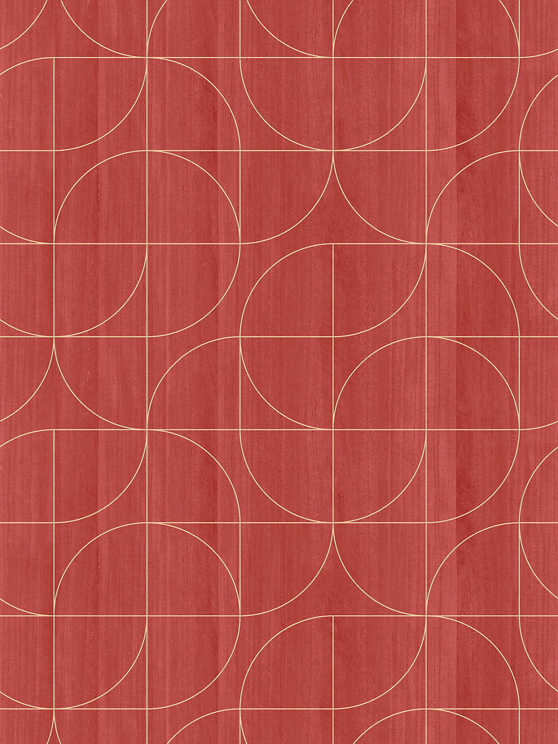 Vibrato - Laquer Red - Scalamandre Wallpaper